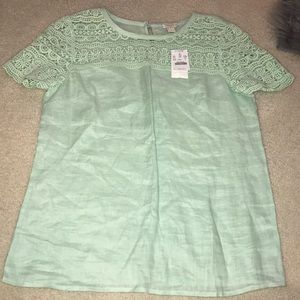 J crew linen blouse top